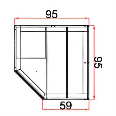 Renata Frenli Kapaklı 1 Kapaklı Köşe Dolap 95x209 cm