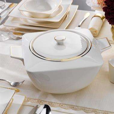 Schafer 1S0020-01001-GLD02 Adel Gold Yuvarlak Yemek Takımı-56 Prç.-Gold