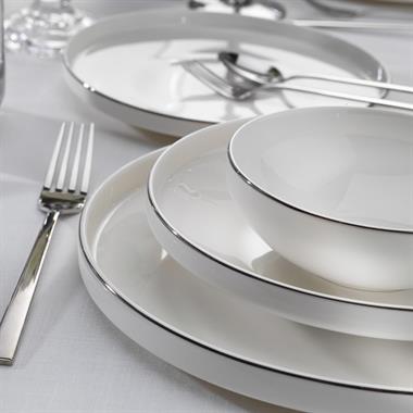 Schafer 1S0020-01001-PLT01 Adel Platin Yuvarlak Yemek Takımı-56 Prç-Platin