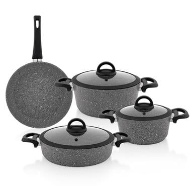 Schafer 1S0838-20003-Gri01 Cucina Granit Tencere Seti -7 Parça-Gri