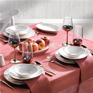 Schafer 1S1226-01001-ALT01 Dina Yemek Takımı-56 Parça-Altın