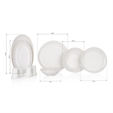 Schafer 1S1636-01001-BYZ01 Ella Yemek Takımı 56 Parça-Beyaz
