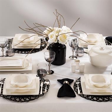 Schafer 1S2407-01001-BYZ04 Glamor Sense Yemek Takım-60 Parça-Beyaz