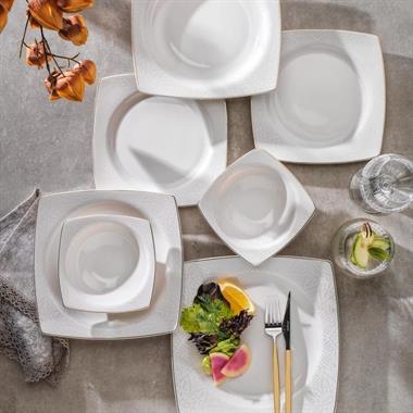 Schafer Gina 48 Parça Altın Yemek Takımı (12 Kişilik)