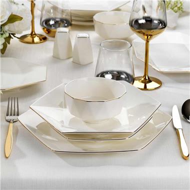 Schafer 1S2805-01001-GLD01 Hexa Yemek Takımı-56 Parça-Gold