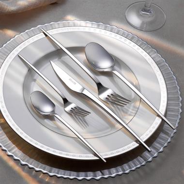 Schafer 1S2812-11001-GUM26 Hamburg 72 Parça Çatal Kaşık Bıçak Takımı-Gümüş