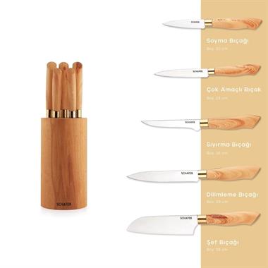 Schafer 1S6427-14005-KRM01 Solide Round Bıçak Seti 6 Parça-Krem