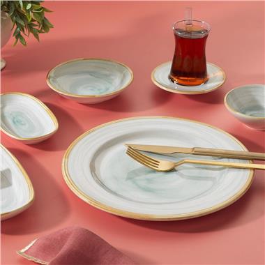 Schafer 1S6443-02001-SUY01 Sharon Kahvaltı Takımı 32 Parça-Su Yeşili