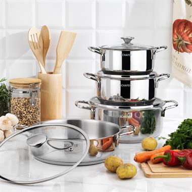Schafer 1S6466-13002-INX02 Steel Storm Çelik Tencere Seti 8 Parça-Inox
