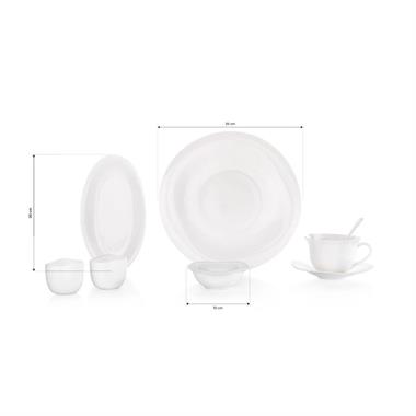 Schafer 1S6487-02001-BYZ01 Superfine Bone Elixir Kahvaltı Takımı 32 Parça-Beyaz