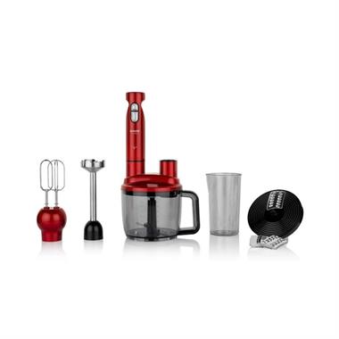 Schafer Chef Blend Mega 1500W Blender Seti Kırmızı – Doğrayıcı, Rende ve Çırpıcı Seti