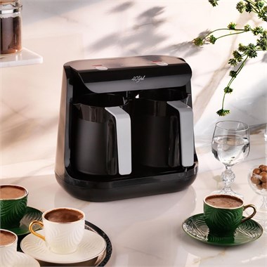Schafer 40 Yıl 2S902-25002-SIY03 Çift Cezve Türk Kahvesi Makinesi Siyah