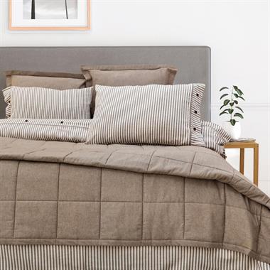Schafer 3ST412-32906-BEJ01 Loria Yatak Örtüsü Nevresim Seti 7 Prç.-Bej