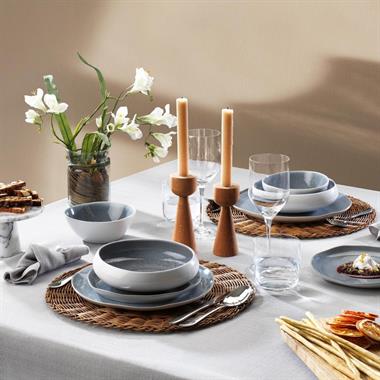 Schafer Aura Porselen Yemek Takımı 24 Parça Gri – 6 Kişilik