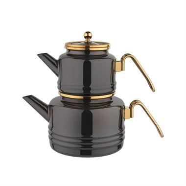 Schafer Emily Emaye Çaydanlık Takımı 3 Parça Siyah 2.2L