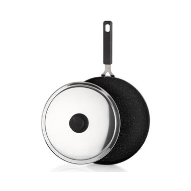 Schafer Fish Pan 32 Cm Kapaklı Granit Balık Tavası 2 Parça Siyah