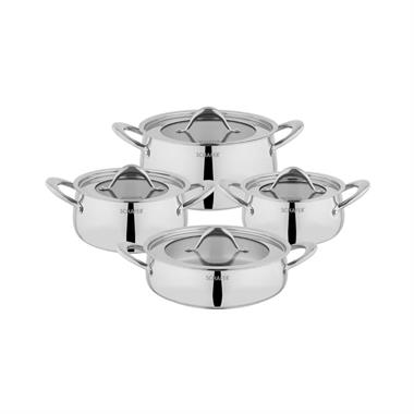 Schafer Galaxy 8 Parça Çelik Tencere Seti | Yiğit AVM