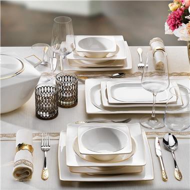 Schafer Glamor Pure Yemek Takımı-60 Parça-Gold