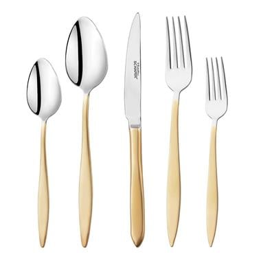 Schafer Goldish 72 Parça Çatal Kaşık Takımı- Mat Altın-XXX05