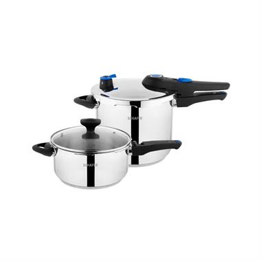 Schafer Gusto Chef 4+7 Litre 4 Parça İnox Düdüklü Tencere Seti