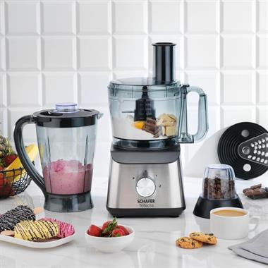Schafer Trifecta 1500W Çok Amaçlı Mutfak Robotu 2L Blender ve Doğrayıcı Inox