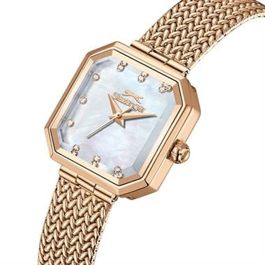 Slazenger SL.09.2534.3.03 Rose Hasır Kordon Kare Kadın Kol Saati