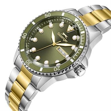 Slazenger SL.09.2544.2.05 Erkek Kol Saati – Yeşil Kadran, Çelik Bilezik