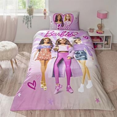 Taç Barbie Shine Lisanslı %100 Pamuk Tek Kişilik Nevresim Takımı 160x220 cm
