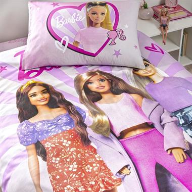 Taç Barbie Shine Lisanslı %100 Pamuk Tek Kişilik Nevresim Takımı 160x220 cm