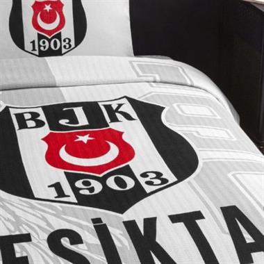 Taç Beşiktaş Lisanslı %100 Pamuk Tek Kişilik Pike Takımı 160x230 cm