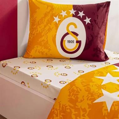 Taç Lisanslı Galatasaray 5 Yıldız %100 Pamuk Nevresim Takımı 160x220 cm Kırmızı