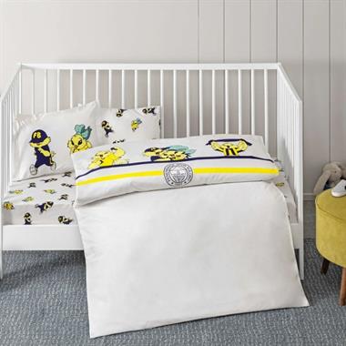 Taç Lisanslı Fenerbahçe Strip Baby Bebek Nevresim Takımı 100x150 Pamuk