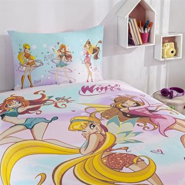 Taç Winx Magic Lisanslı %100 Pamuk Tek Kişilik Nevresim Takımı 160x220 cm