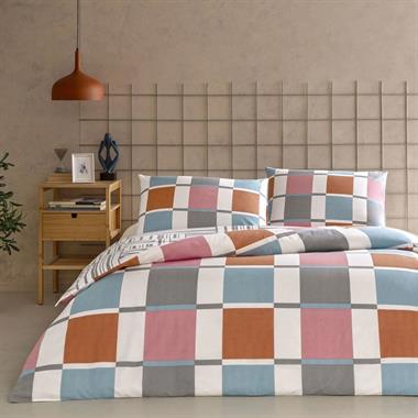 Taç Loxa Ranforce %100 Pamuk Tek Kişilik Nevresim Takımı Turuncu