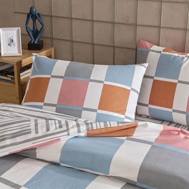 Taç Loxa Ranforce %100 Pamuk Tek Kişilik Nevresim Takımı Turuncu