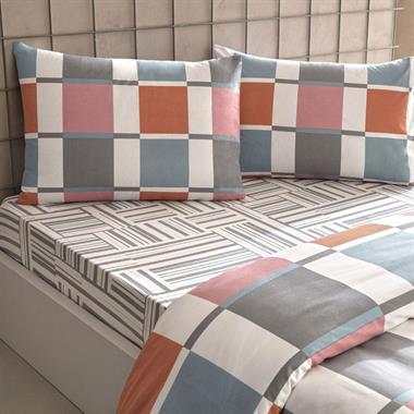 Taç Loxa Ranforce %100 Pamuk Tek Kişilik Nevresim Takımı Turuncu