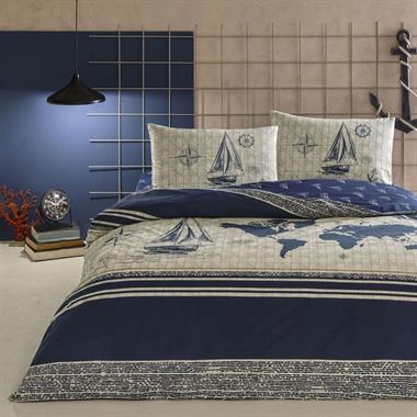 Taç Muna Rf Tek Kişilik %100 Pamuk Nevresim Takımı 160x220 cm Lacivert
