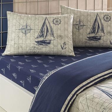 Taç Muna Rf Tek Kişilik %100 Pamuk Nevresim Takımı 160x220 cm Lacivert