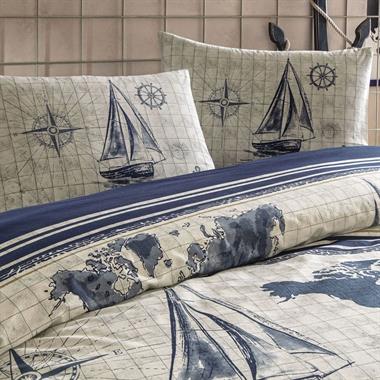 Taç Muna Rf Tek Kişilik %100 Pamuk Nevresim Takımı 160x220 cm Lacivert