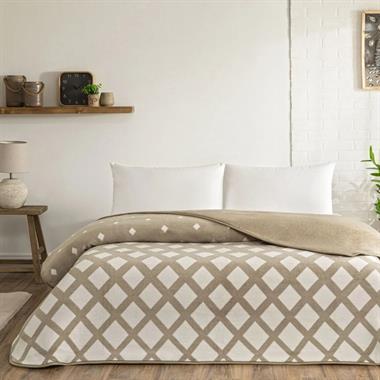 Taç Noa %100 Polyester Battaniye Çift Kişilik Vizon