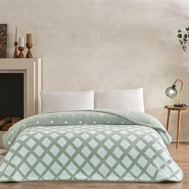 Taç Noa Çift Kişilik Polyester Battaniye Mint