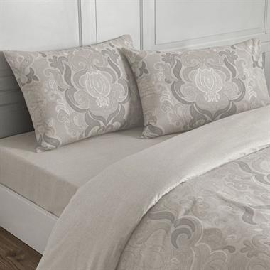Taç Norellia Çift Kişilik %100 Pamuk Nevresim Takımı 200x220 cm Gri