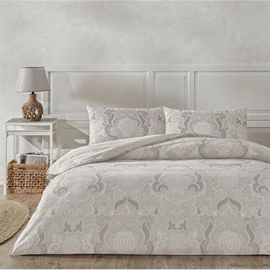 Taç Norellia Çift Kişilik %100 Pamuk Nevresim Takımı 200x220 cm Gri