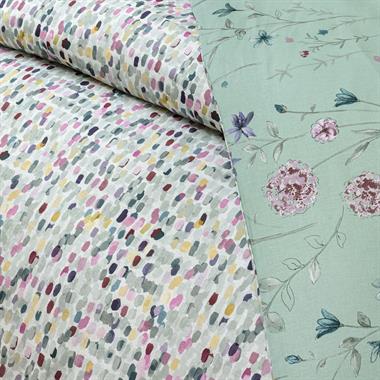 Taç Pepple Çift Kişilik %100 Pamuk Çift Taraflı Nevresim Takımı 200x220 cm Mint