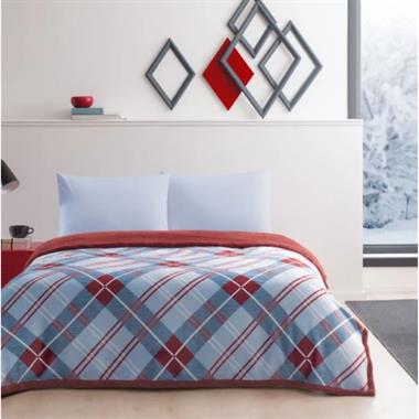 Taç Rialta Winter Set Tek Kişilik Battaniyeli Çarşaf Seti Kırmızı 100x200