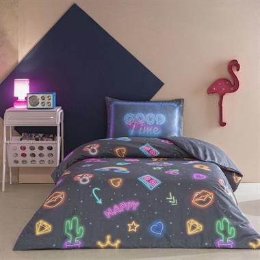 Taç Vibra Ranforce Tek Kişilik Pamuk Nevresim Takımı Mor