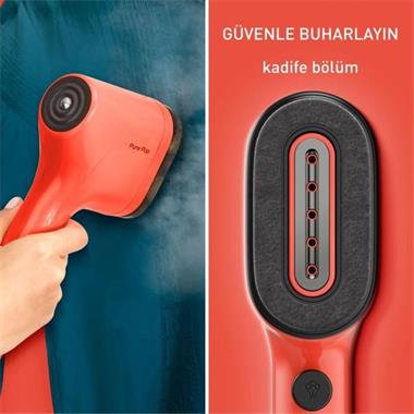 Tefal Pure Pop Red DT2022 1300 W Buharlı Giysi Düzleştirici Ütü Kırmızı-Siyah