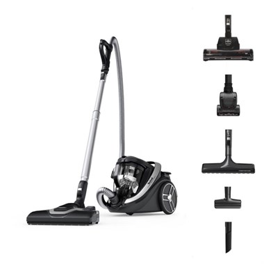 Tefal TW7976EA Silence Force Cyclonic Effitech Animal 500 W Toz Torbasız Elektrikli Süpürge Siyah Gri