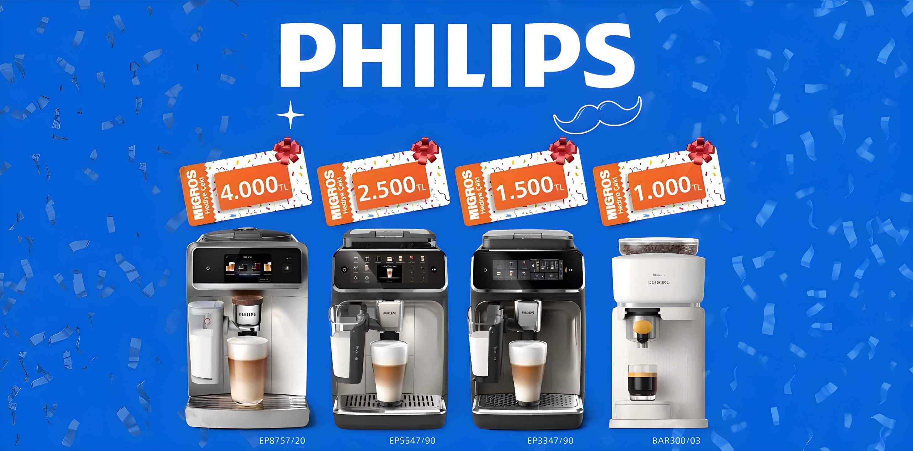 Philips Kahve Makinelerinde Migros Hediye Çeki