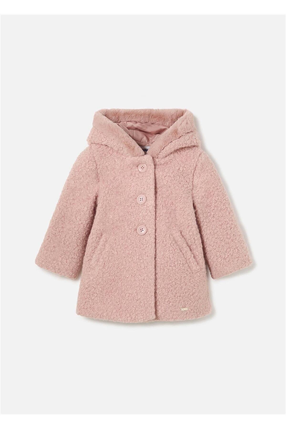 Kız Bebek Kürklü Mont Pembe 2478